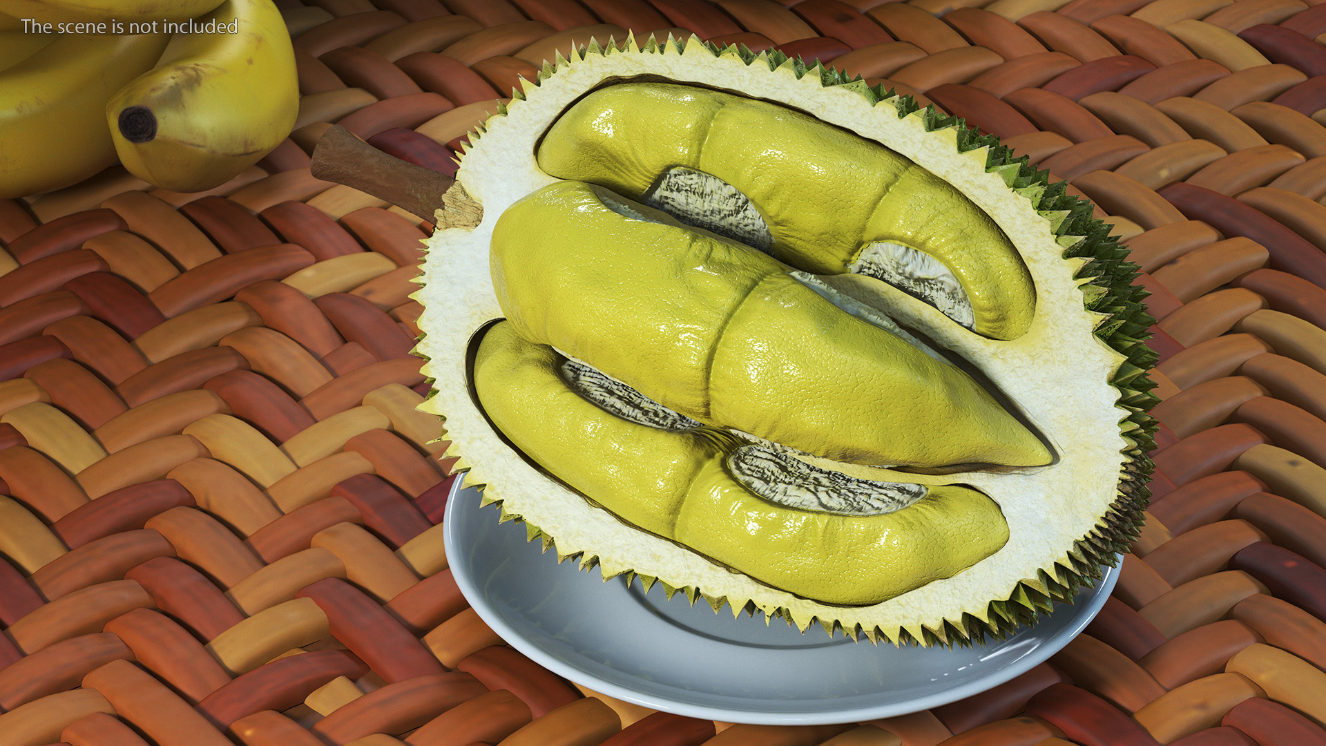 Durian Fresh Cut in Half 3D model