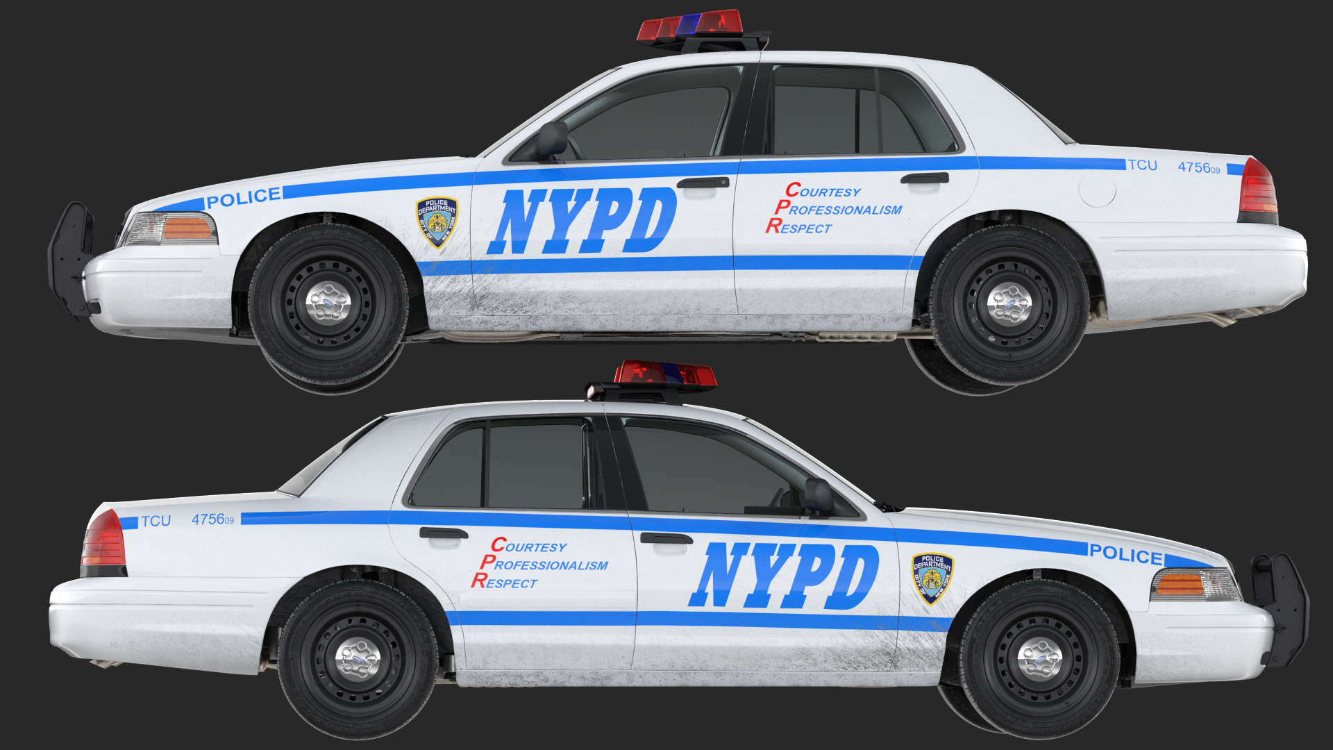 3D model Ford Crown Victoria Police Car NYPD
