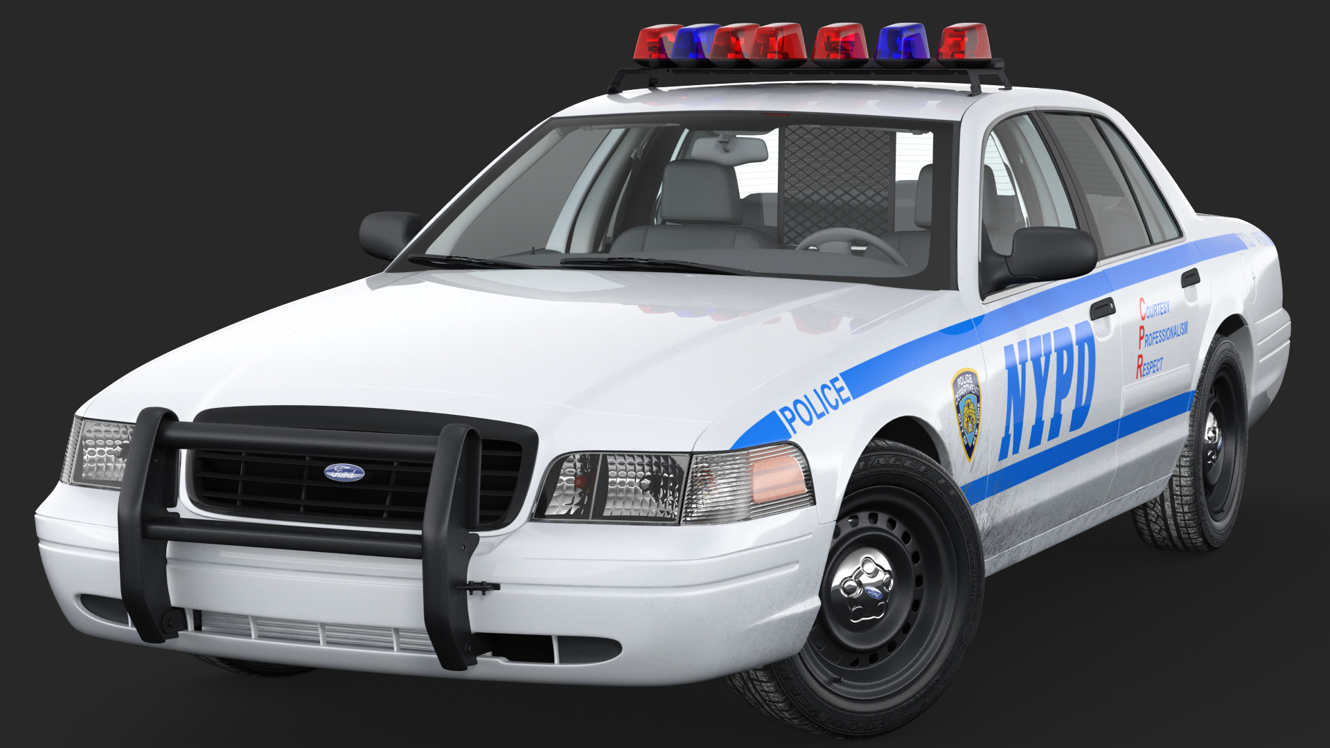 3D model Ford Crown Victoria Police Car NYPD