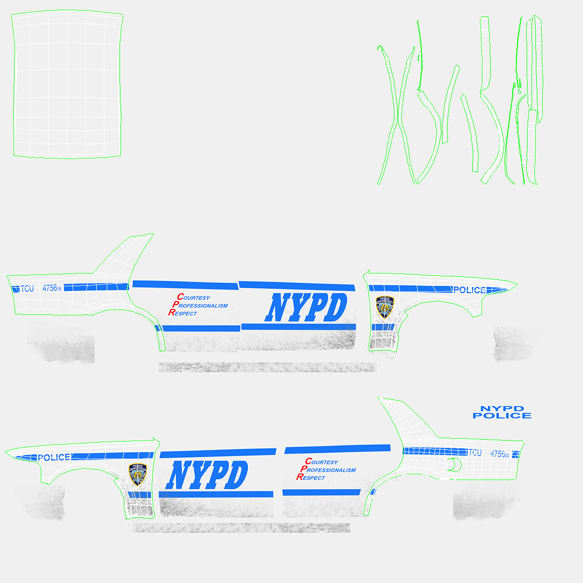 3D model Ford Crown Victoria Police Car NYPD