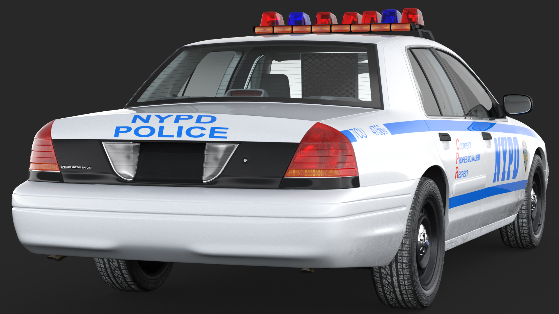 3D model Ford Crown Victoria Police Car NYPD