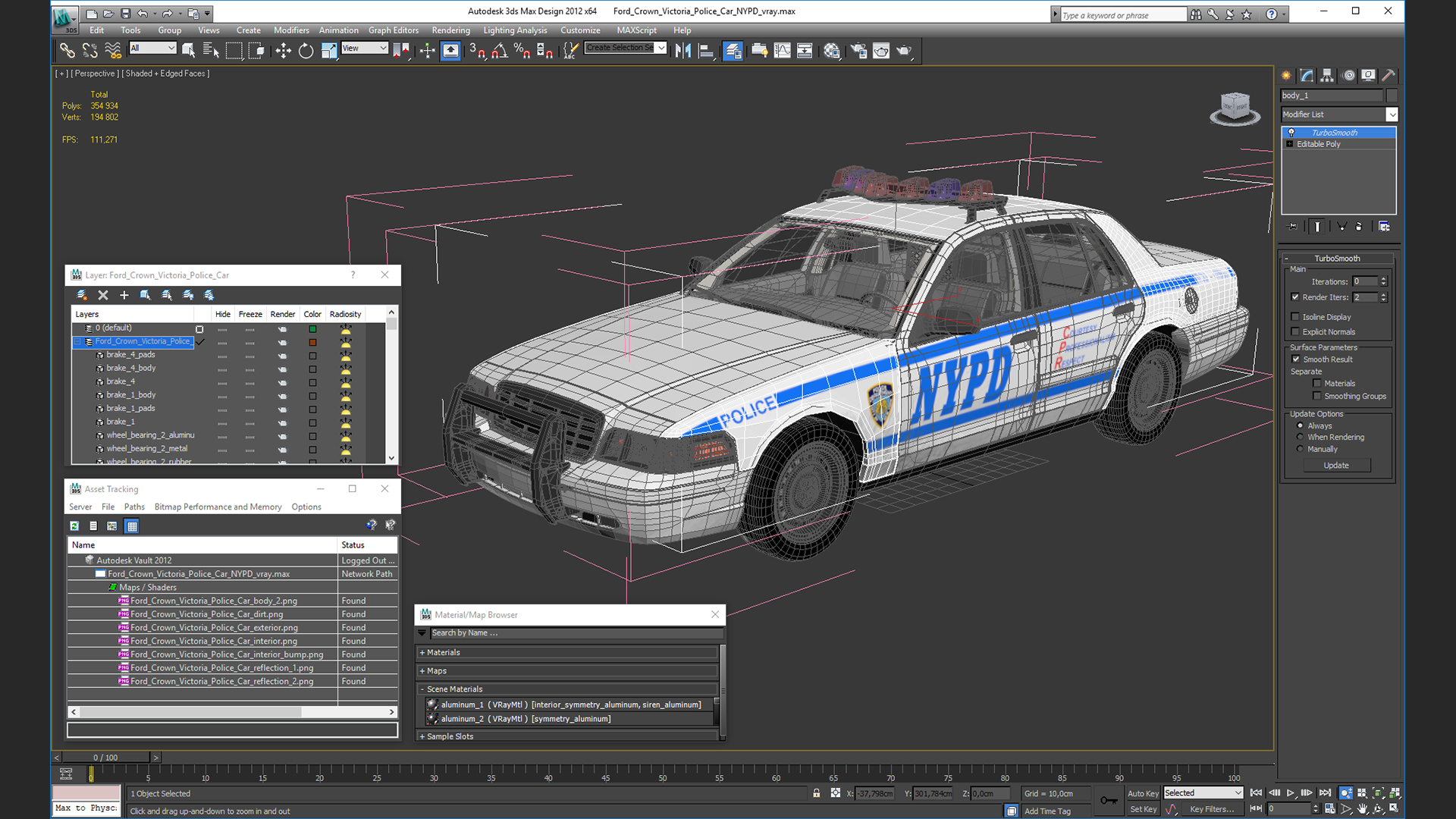 3D model Ford Crown Victoria Police Car NYPD