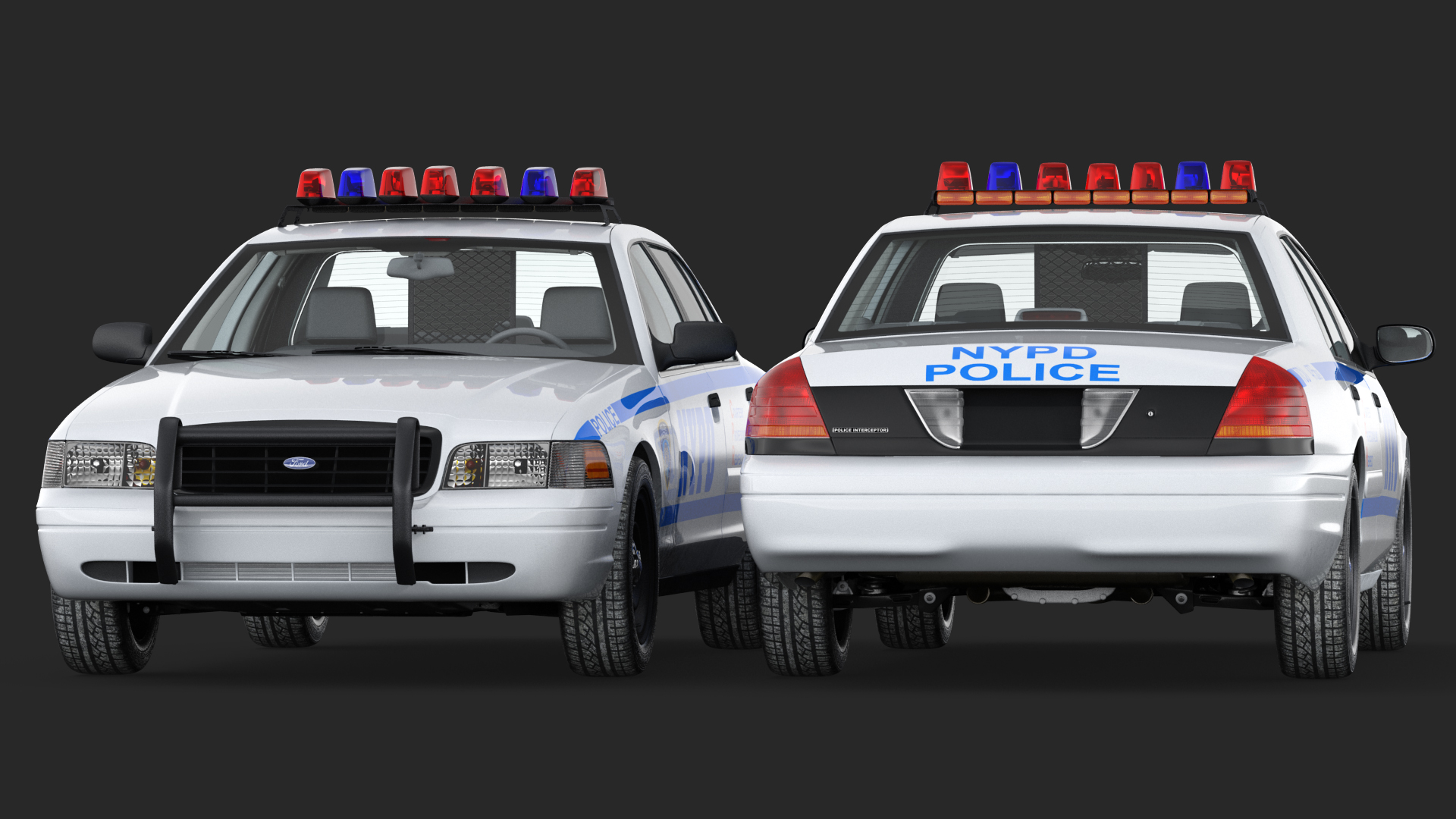 3D model Ford Crown Victoria Police Car NYPD