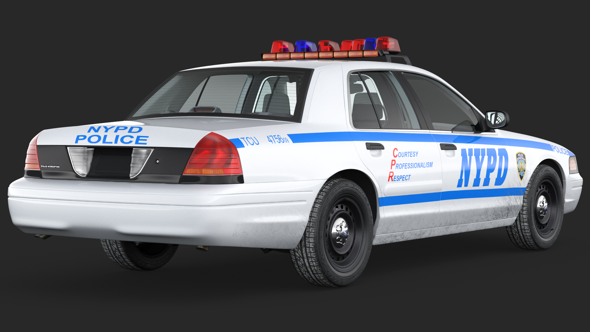 3D model Ford Crown Victoria Police Car NYPD