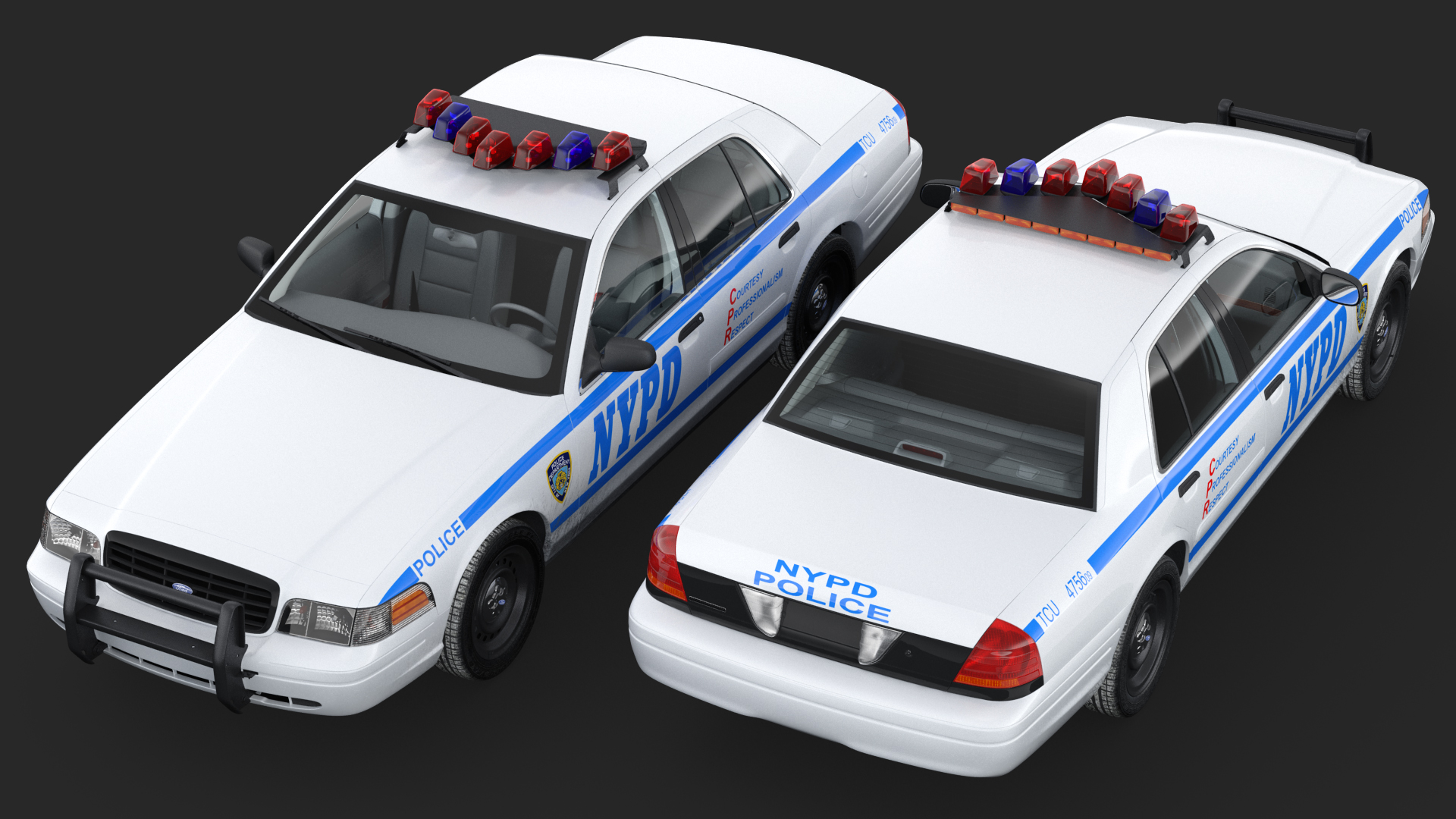 3D model Ford Crown Victoria Police Car NYPD