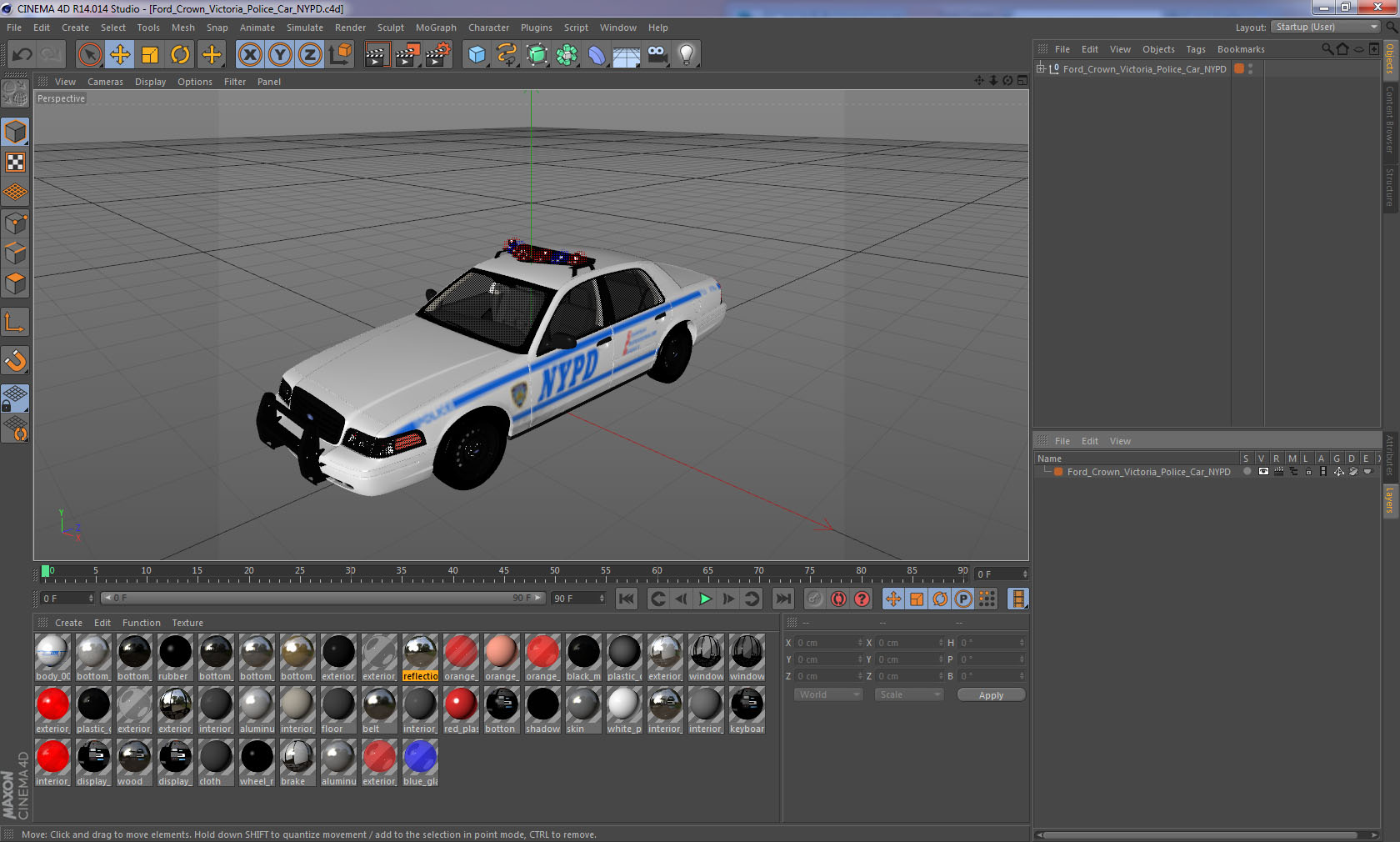 3D model Ford Crown Victoria Police Car NYPD