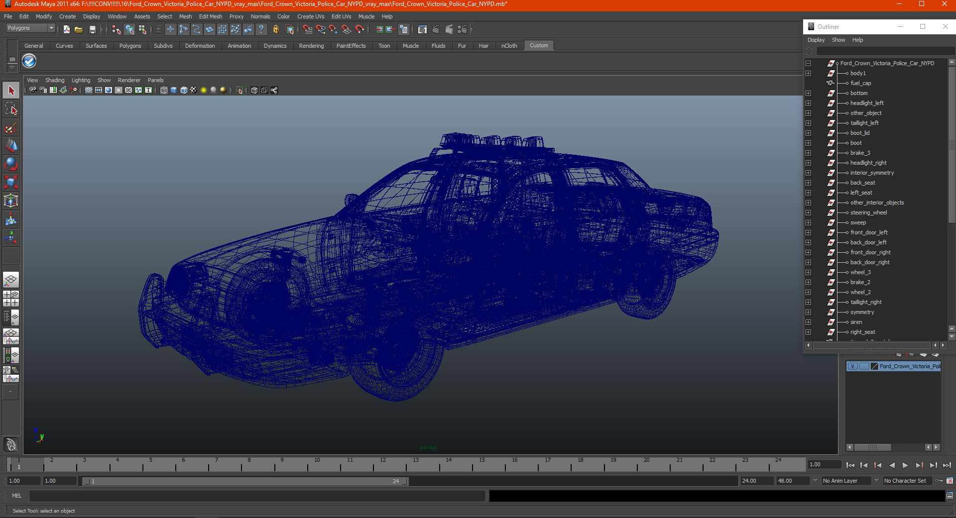 3D model Ford Crown Victoria Police Car NYPD