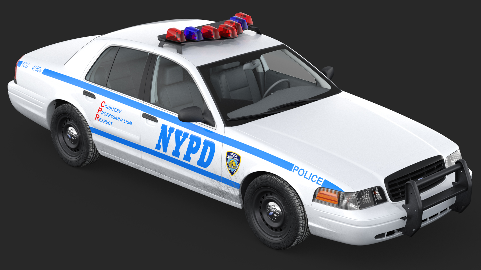 3D model Ford Crown Victoria Police Car NYPD