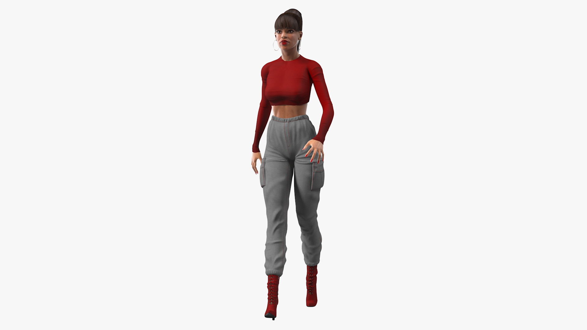 3D Light Skin City Style Woman Rigged for Modo model