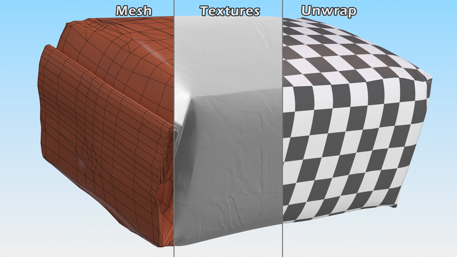 3D model Flour White Paper Bag 2lb