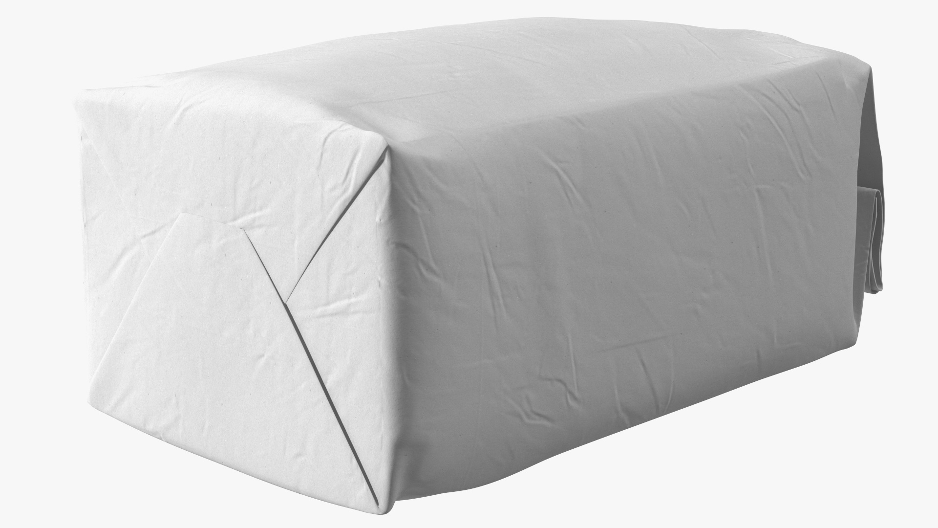 3D model Flour White Paper Bag 2lb
