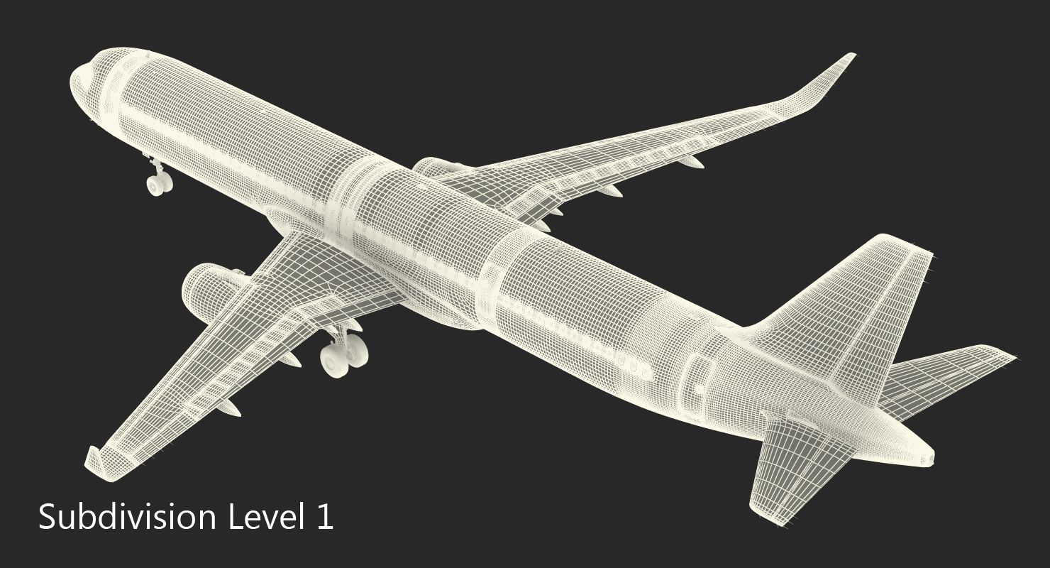 3D Airbus A321neo Simple Interior Generic model