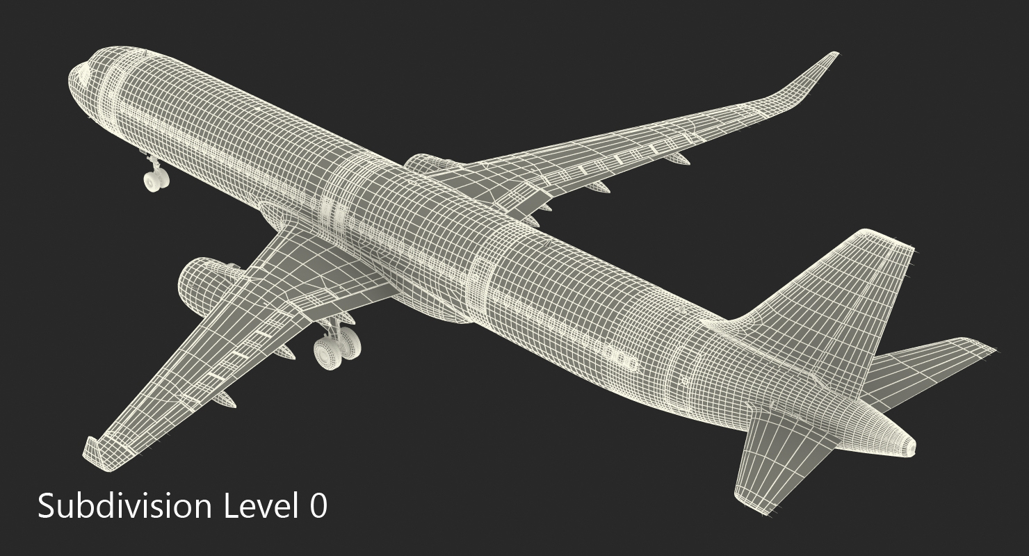 3D Airbus A321neo Simple Interior Generic model