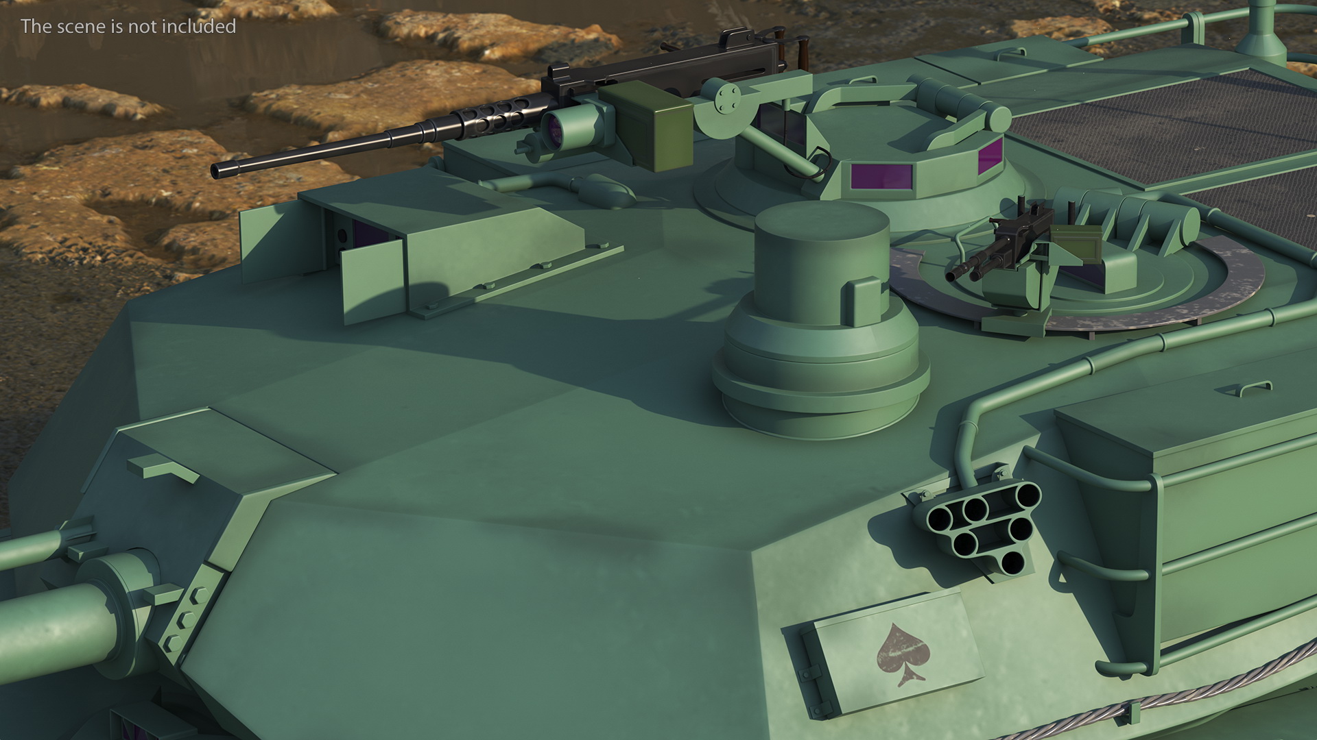 M1 Abrams 2 Green Rigged 3D model