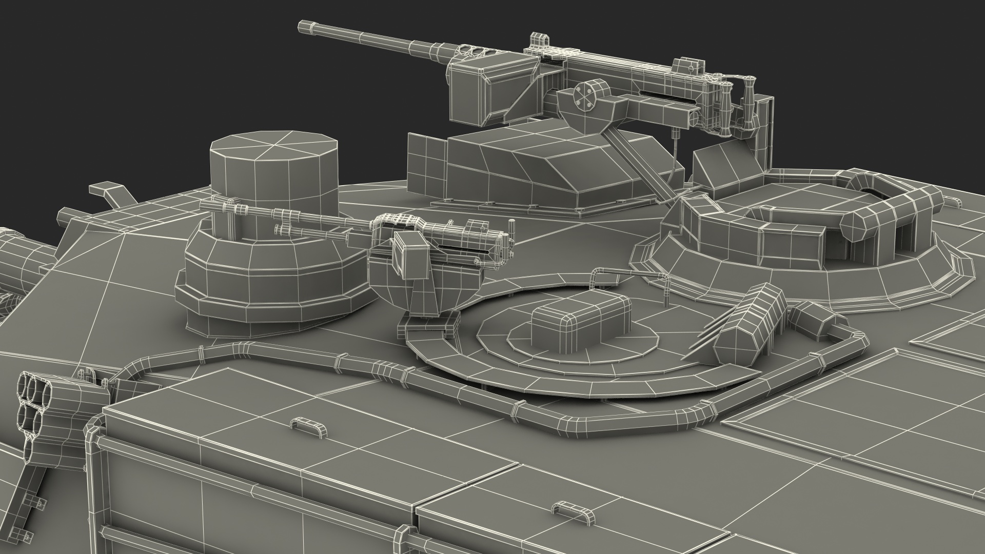 M1 Abrams 2 Green Rigged 3D model