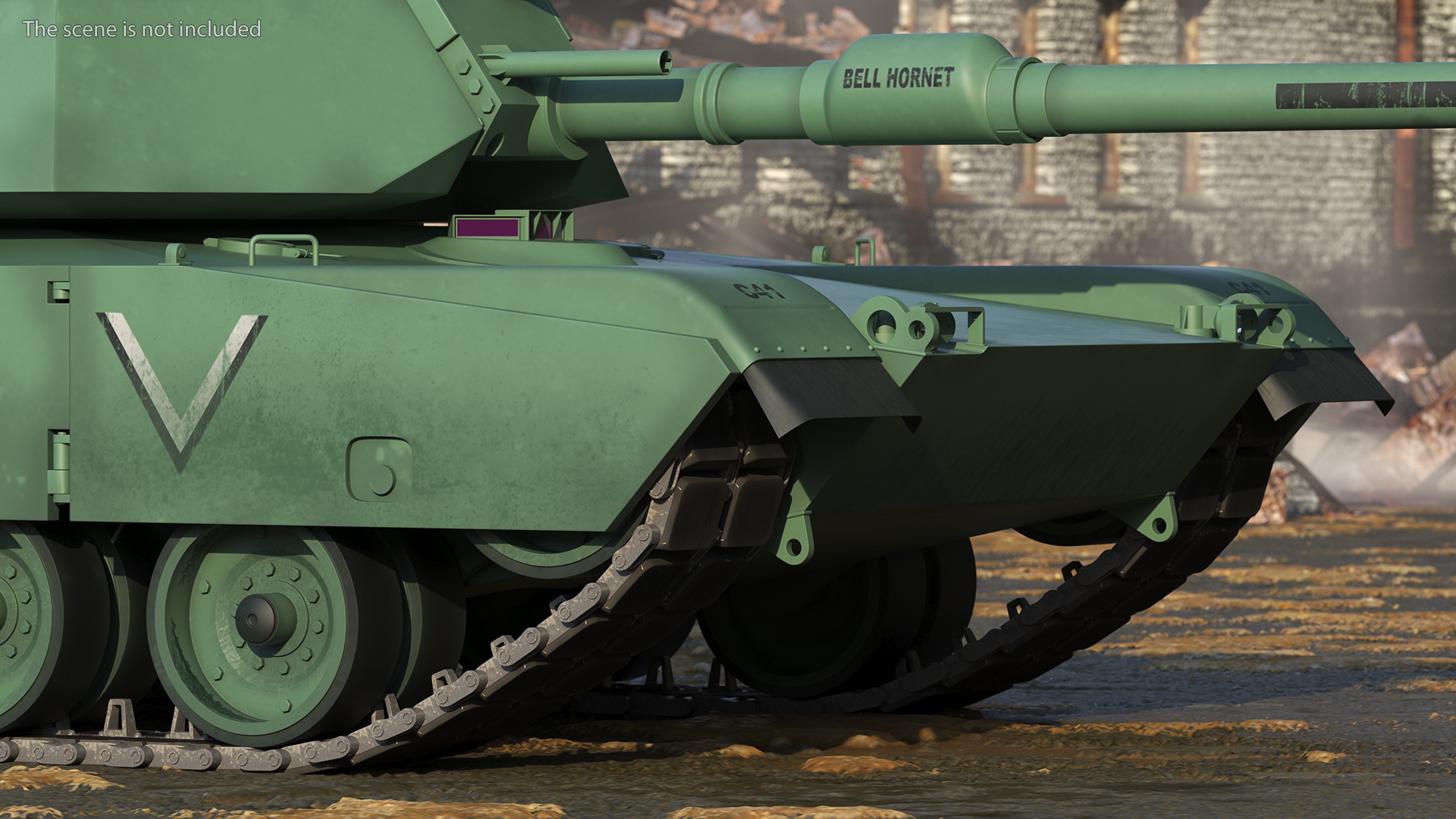 M1 Abrams 2 Green Rigged 3D model