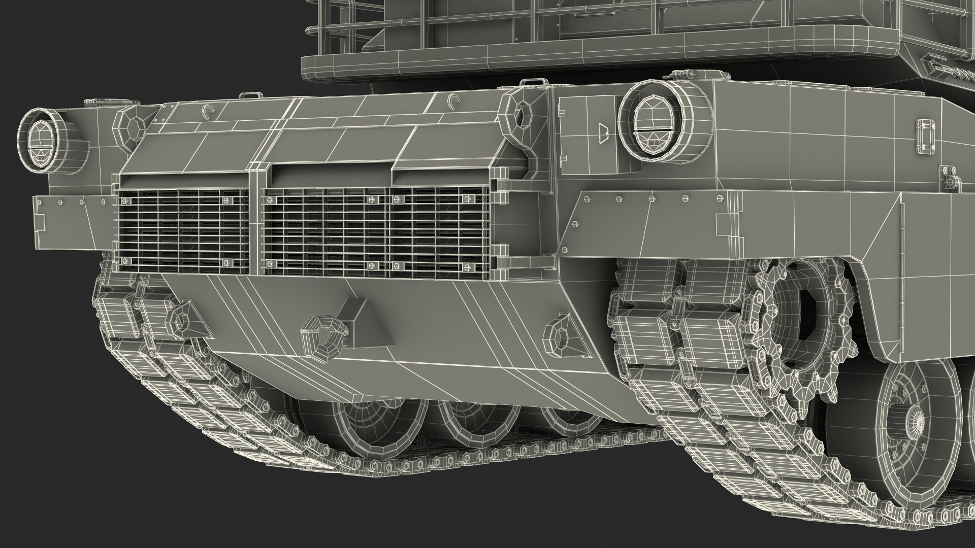M1 Abrams 2 Green Rigged 3D model