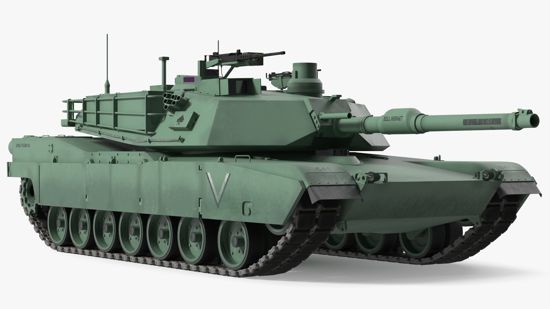 M1 Abrams 2 Green Rigged 3D model