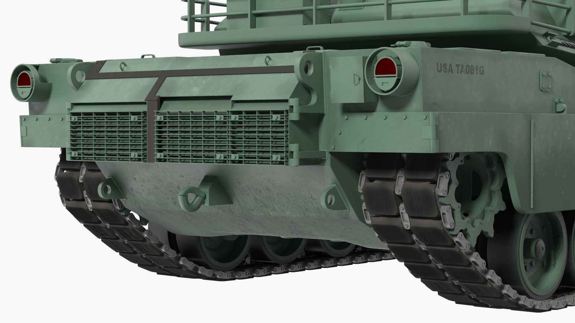 M1 Abrams 2 Green Rigged 3D model