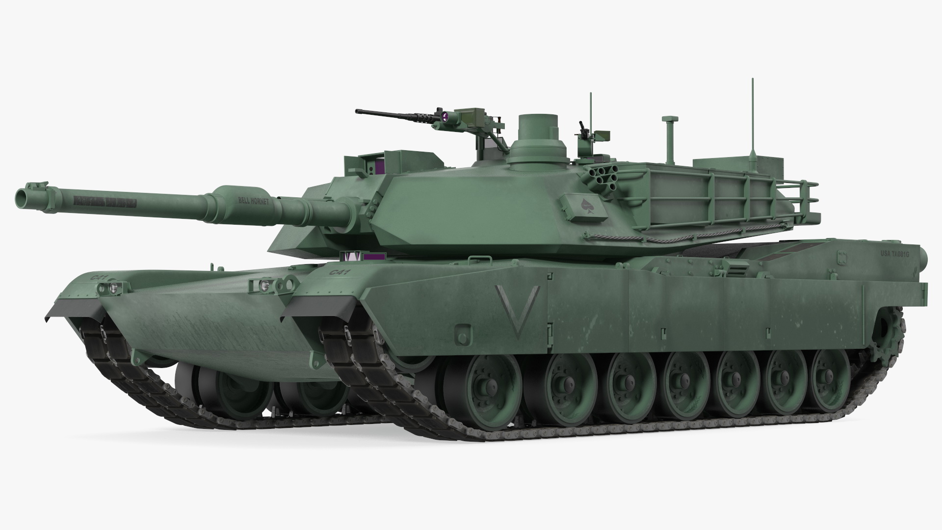 M1 Abrams 2 Green Rigged 3D model