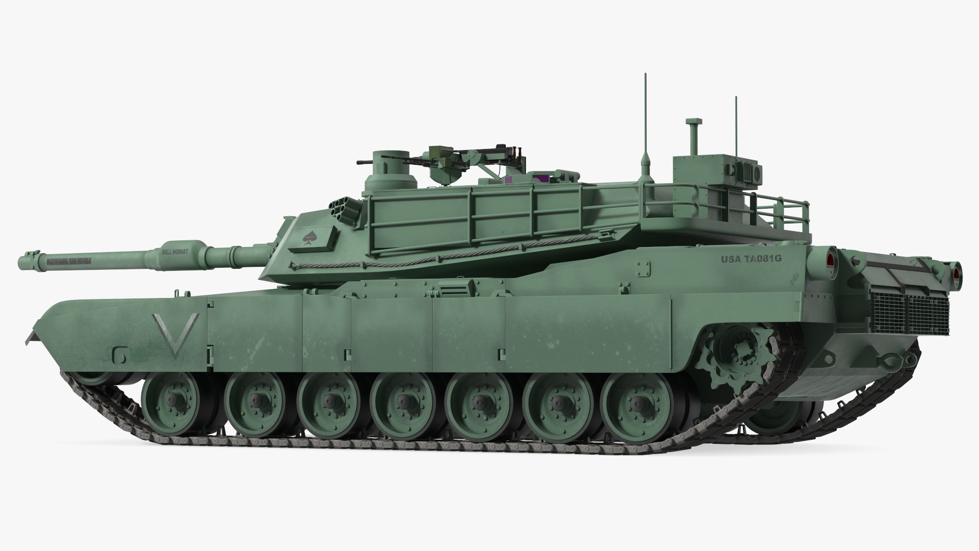 M1 Abrams 2 Green Rigged 3D model