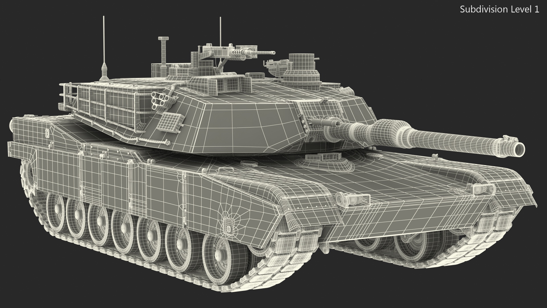 M1 Abrams 2 Green Rigged 3D model