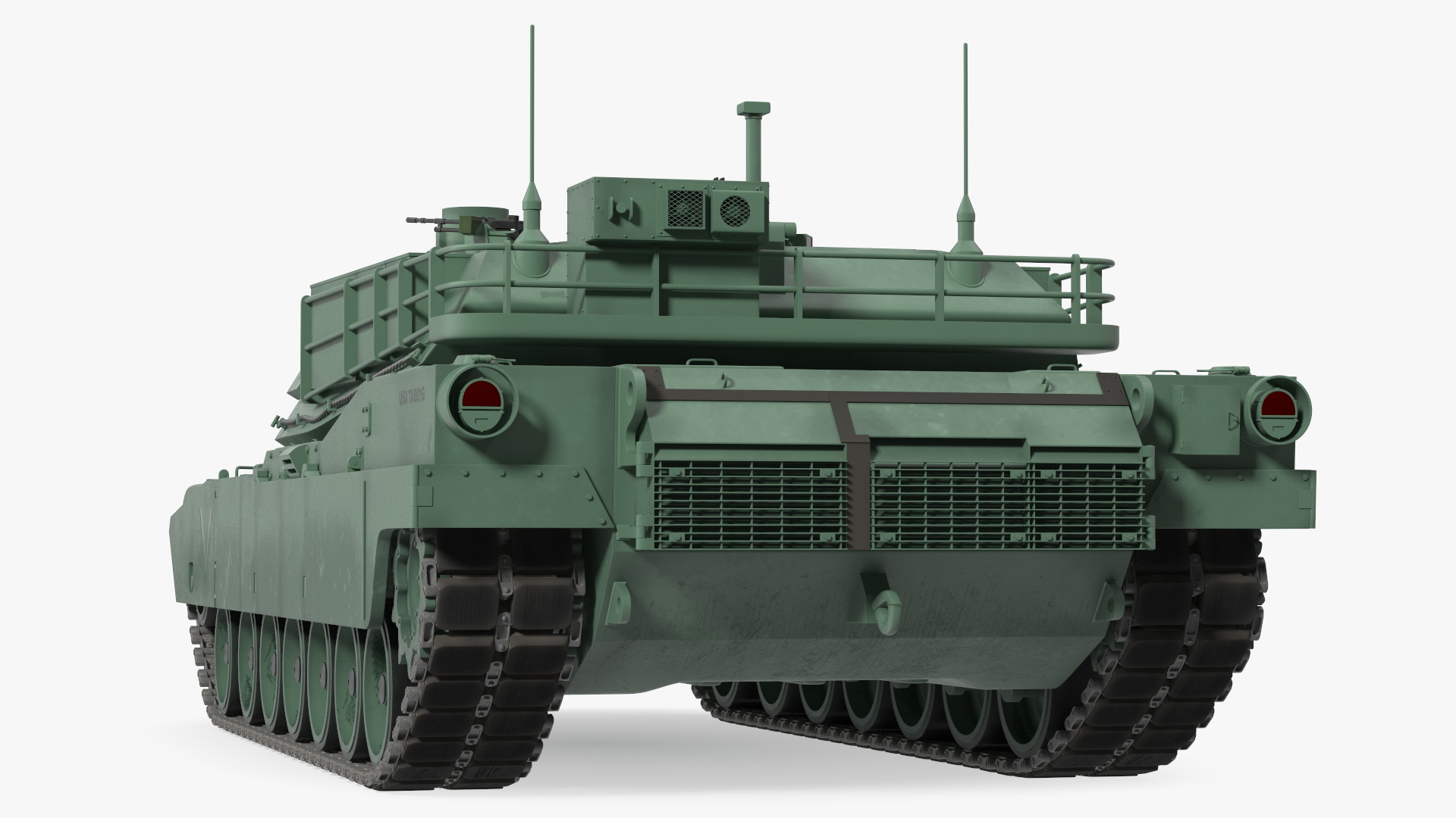 M1 Abrams 2 Green Rigged 3D model