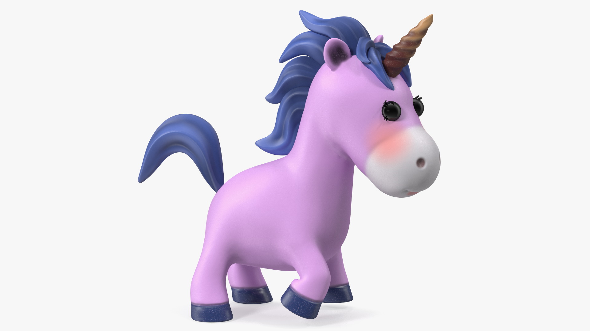 Pink Cartoon Unicorn Rigged 3D