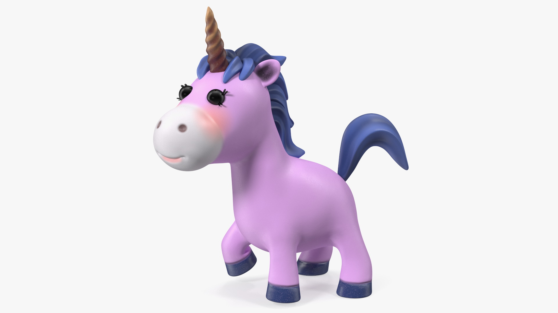 Pink Cartoon Unicorn Rigged 3D