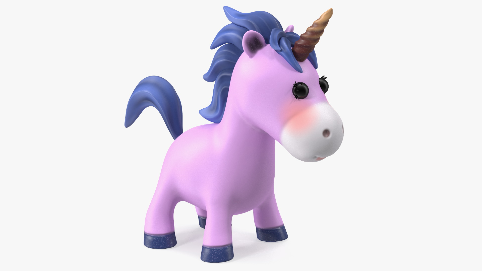 Pink Cartoon Unicorn Rigged 3D
