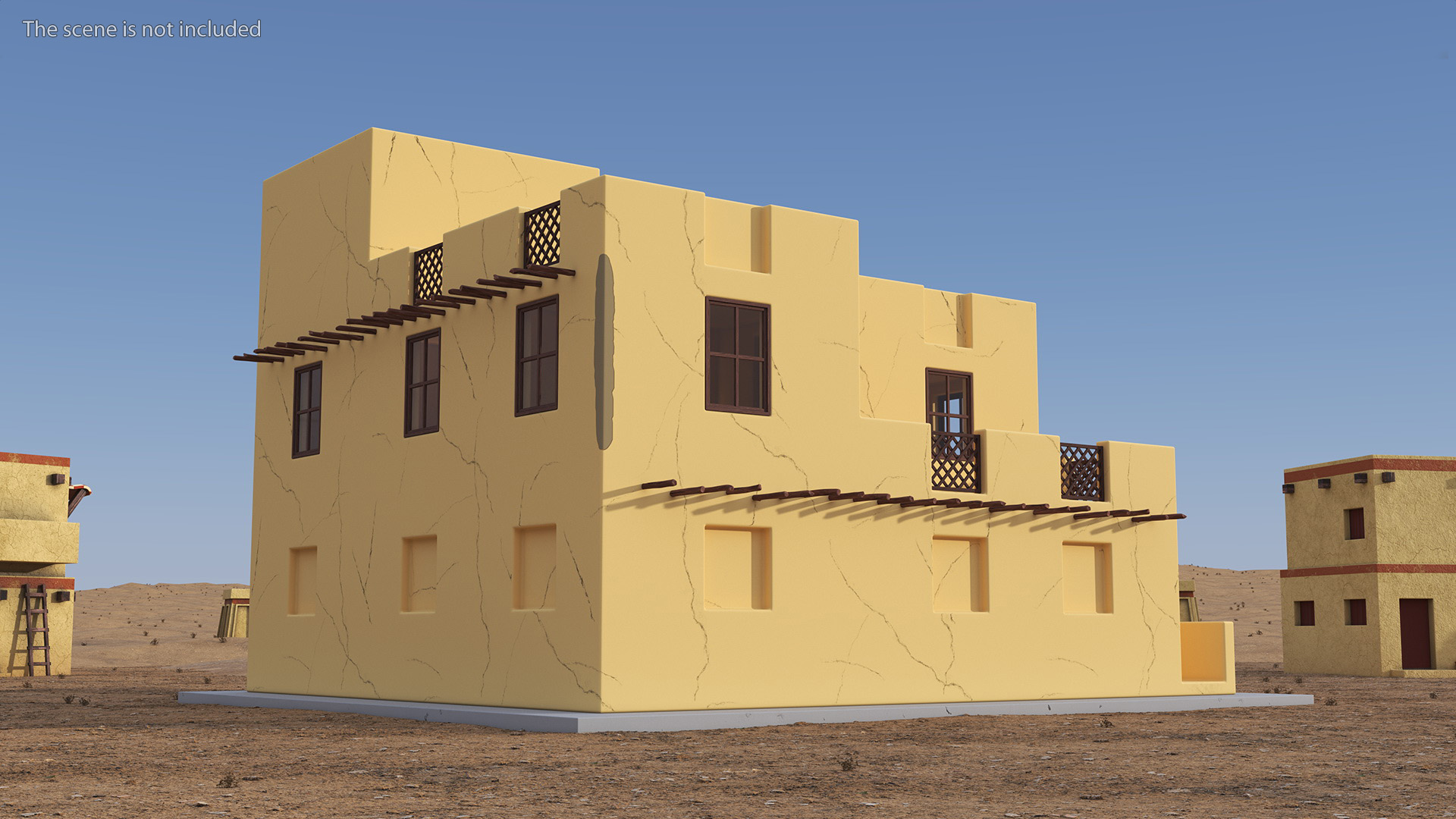 3D Cartoon Two Levels Arabian Style House model