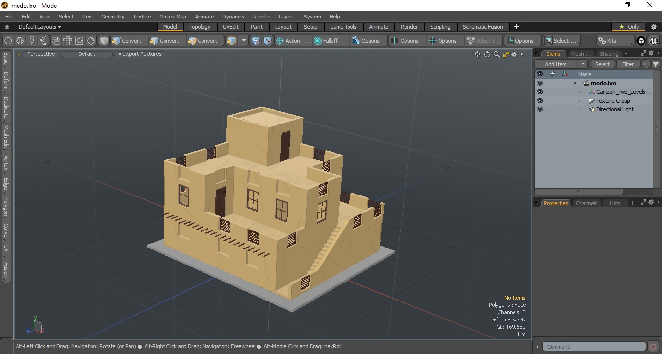 3D Cartoon Two Levels Arabian Style House model