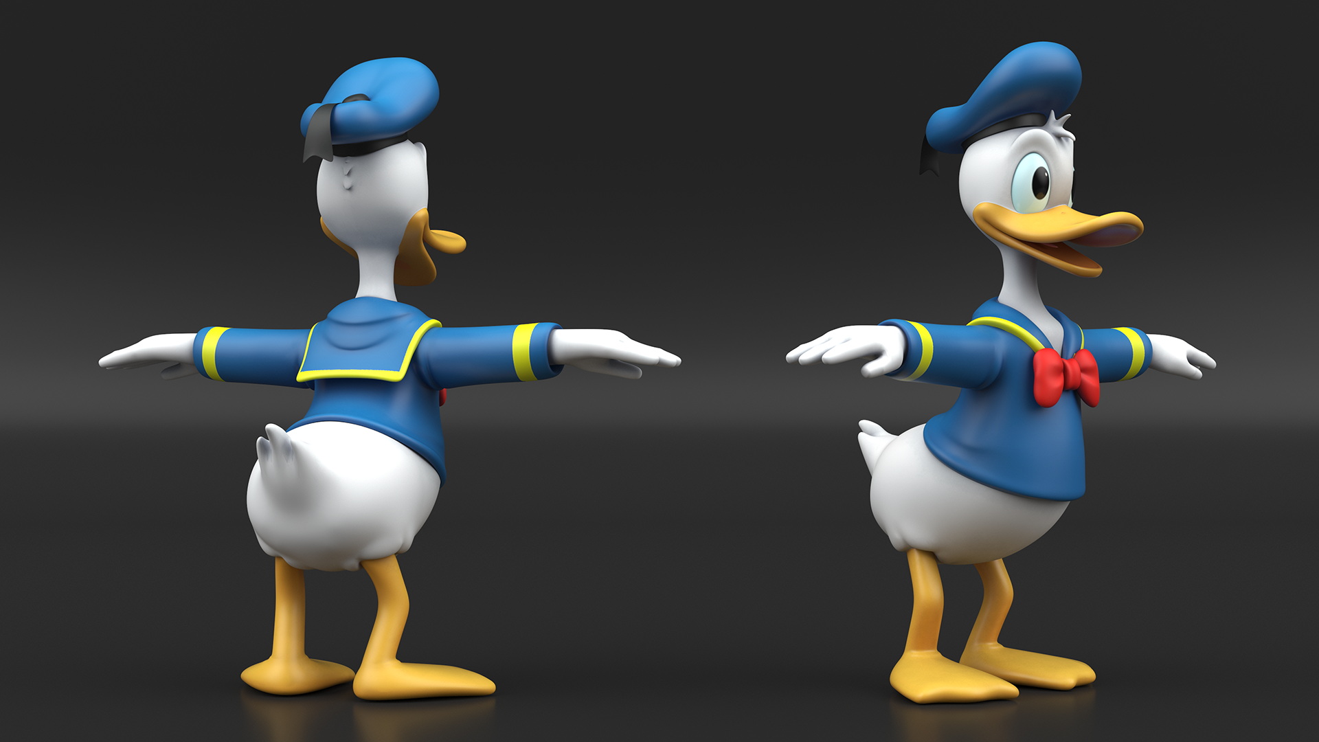Disney Character Donald Duck Rigged for Maya 3D model