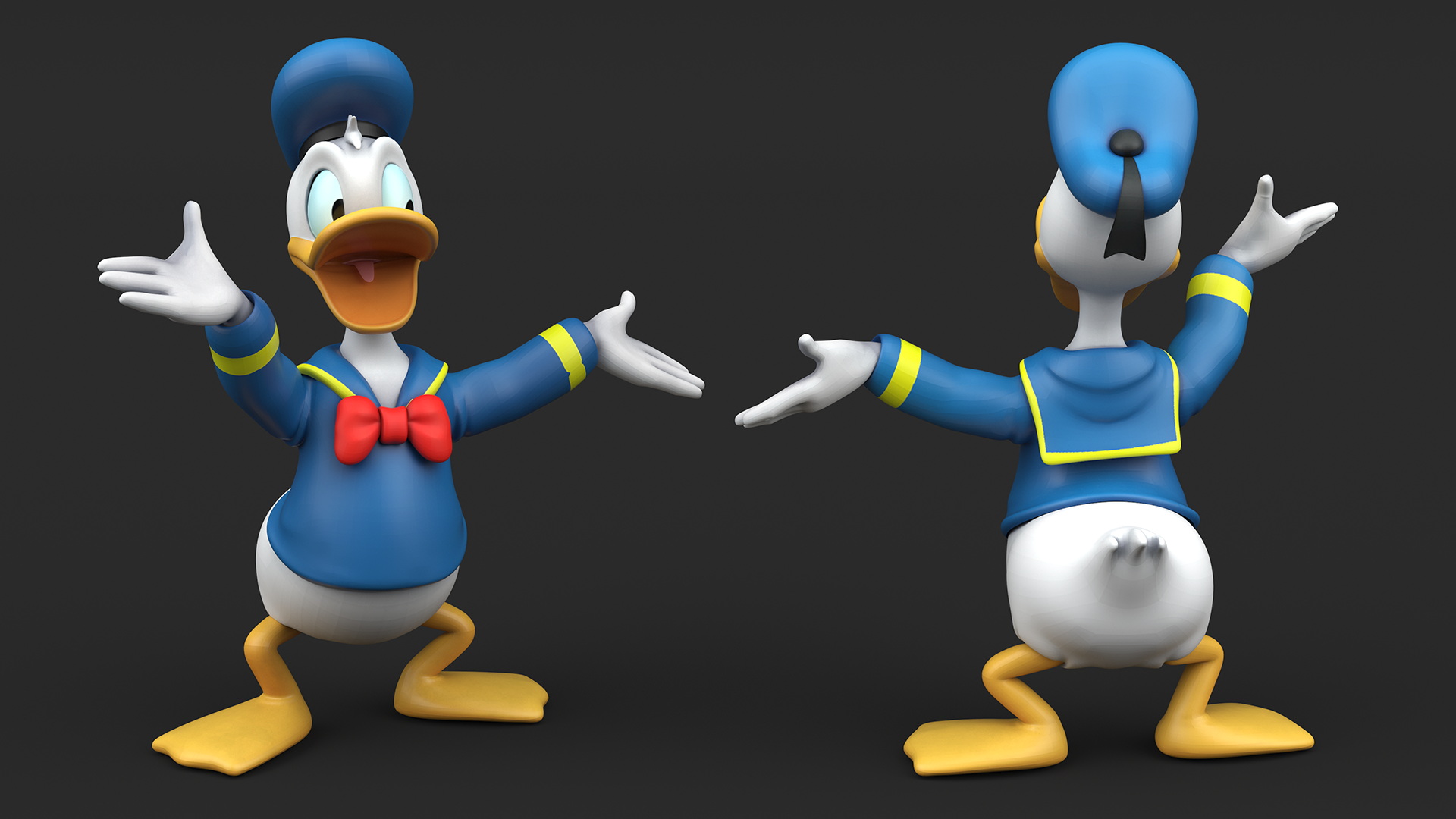 Disney Character Donald Duck Rigged for Maya 3D model