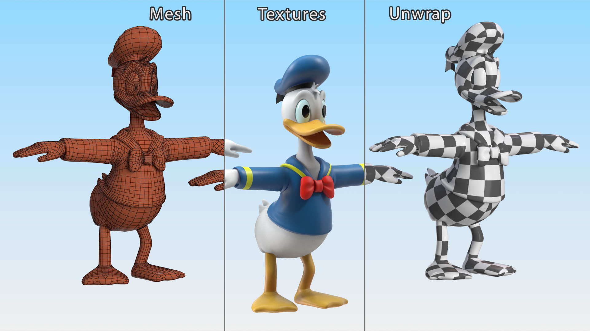 Disney Character Donald Duck Rigged for Maya 3D model