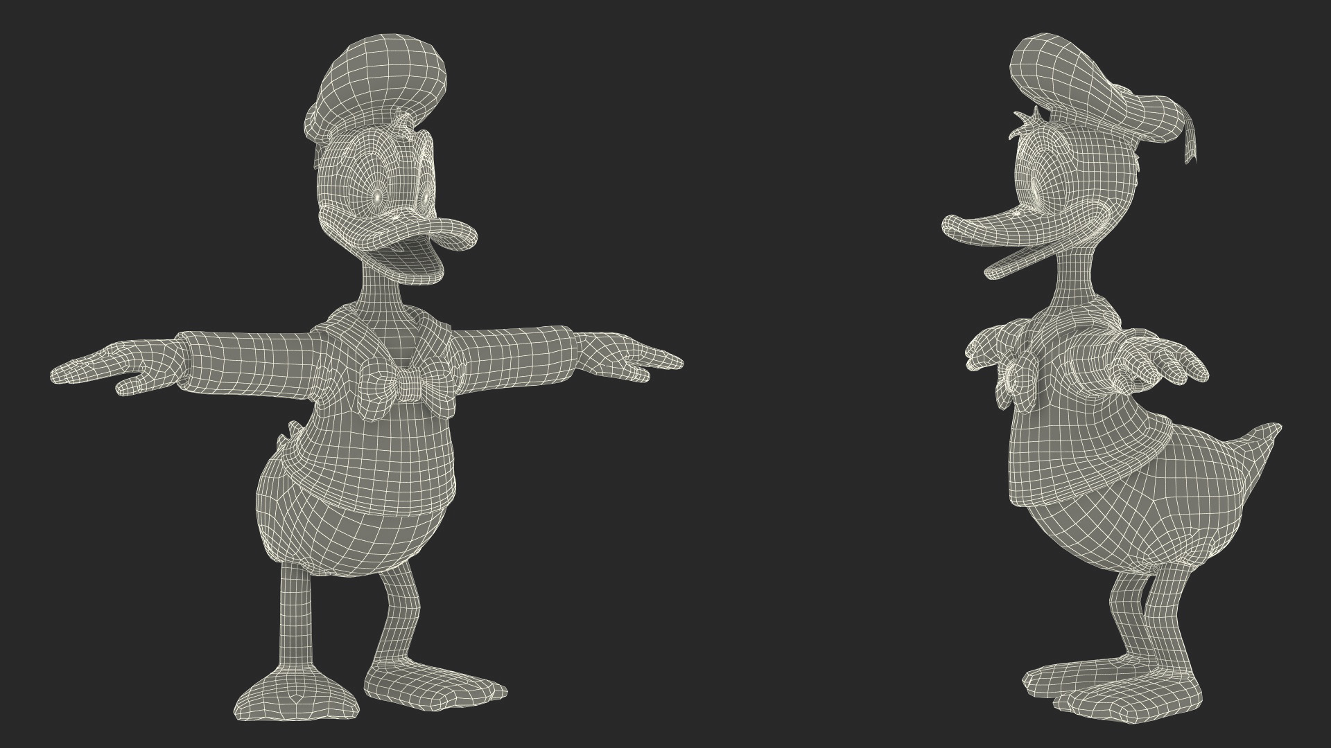 Disney Character Donald Duck Rigged for Maya 3D model