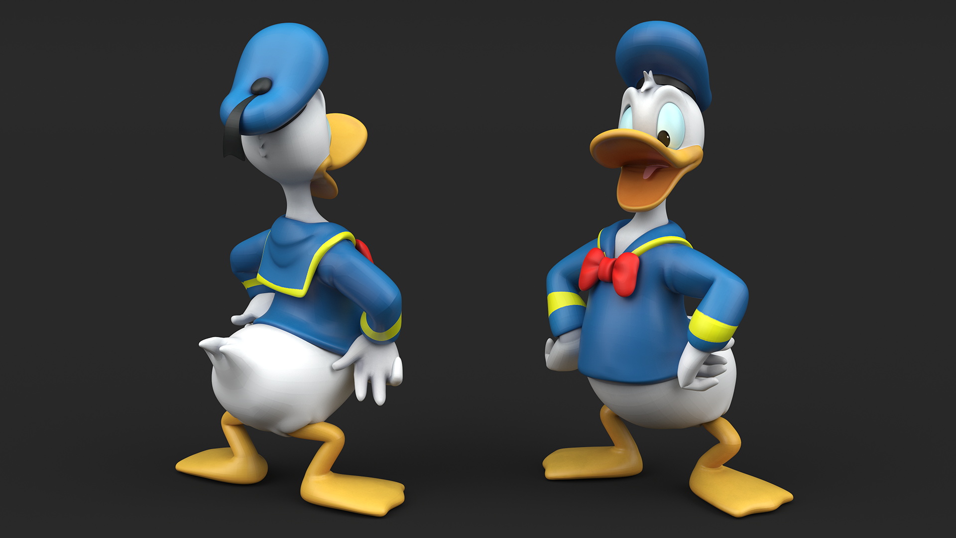 Disney Character Donald Duck Rigged for Maya 3D model