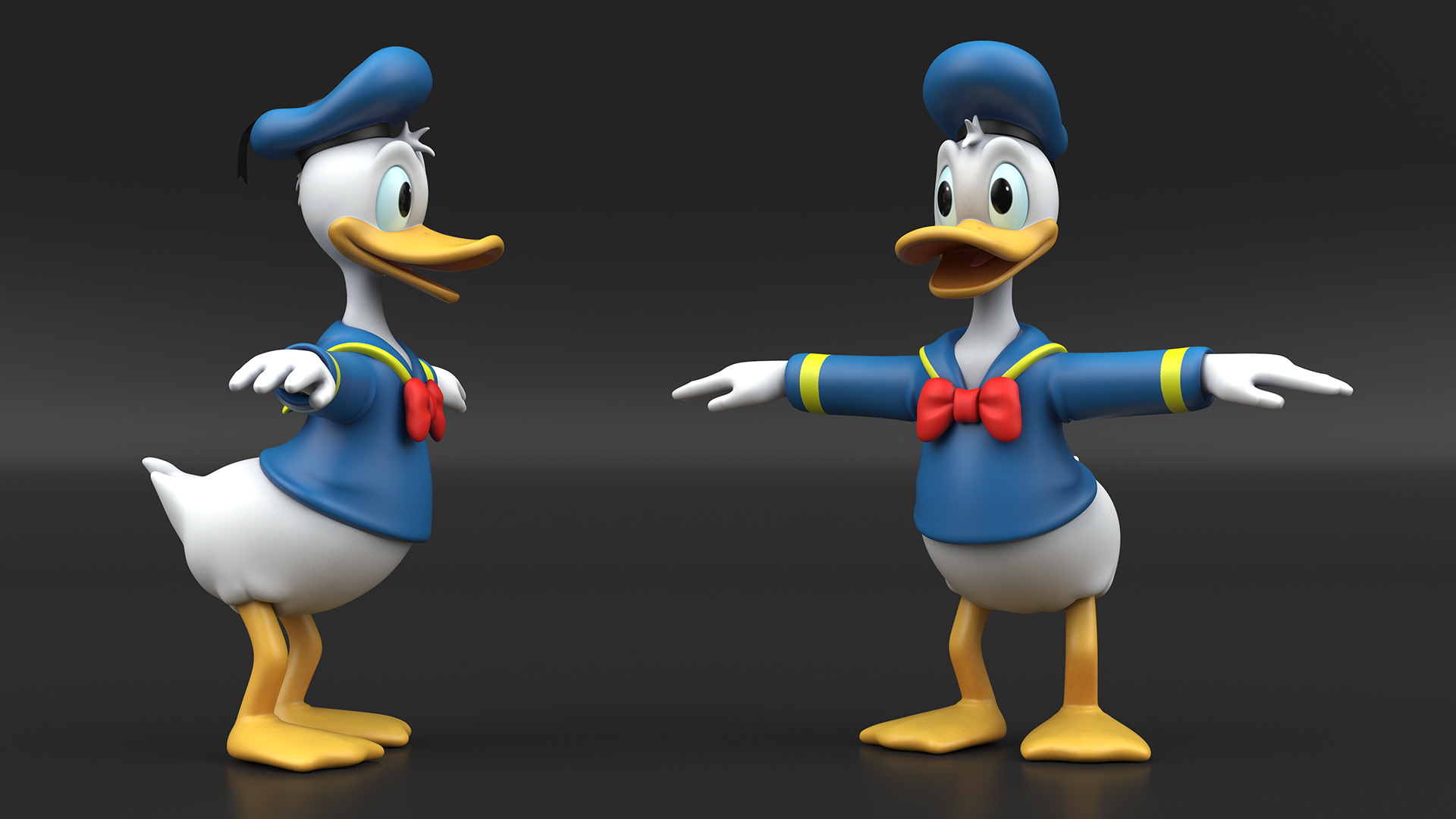 Disney Character Donald Duck Rigged for Maya 3D model
