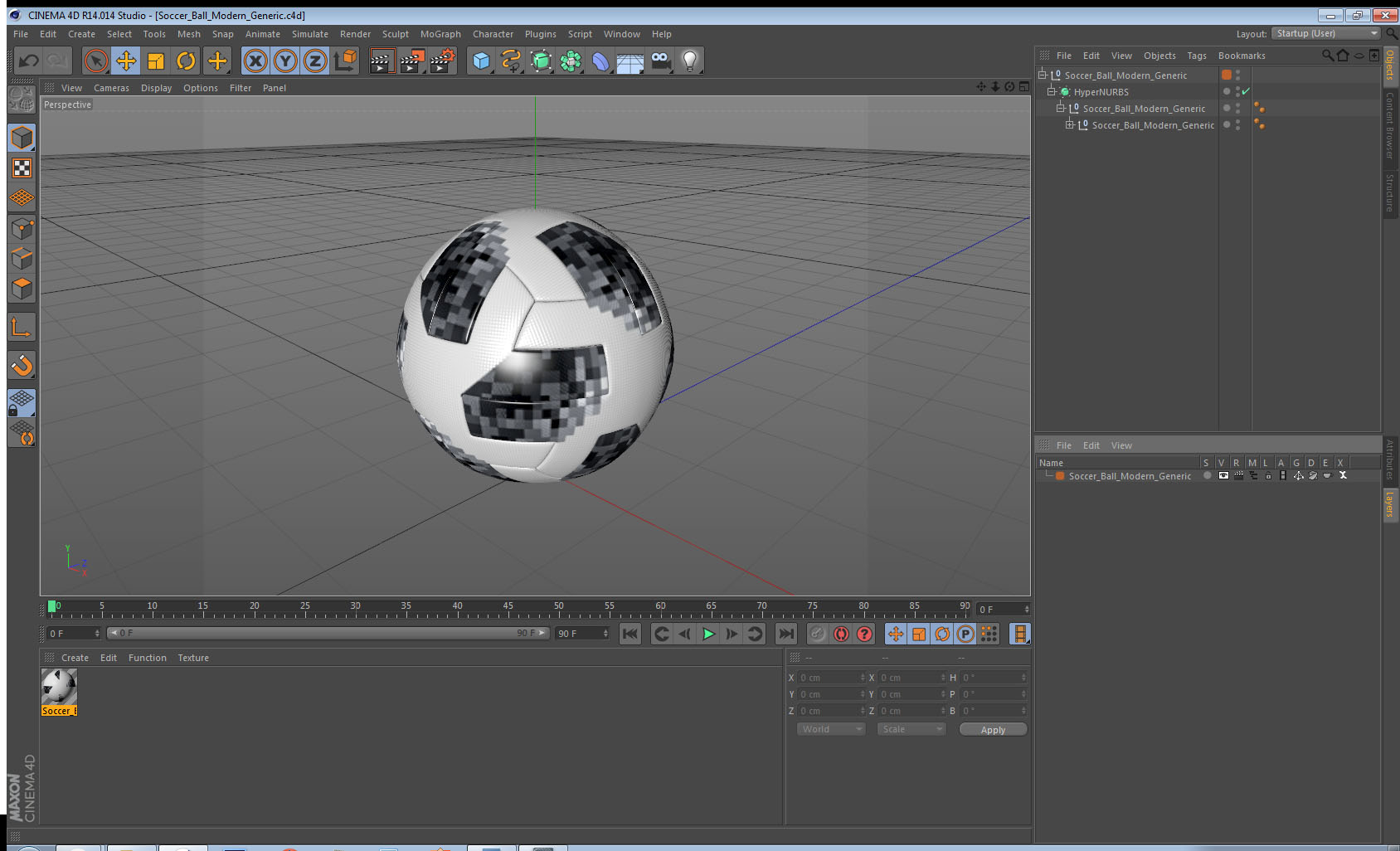 3D Soccer Ball Modern Generic
