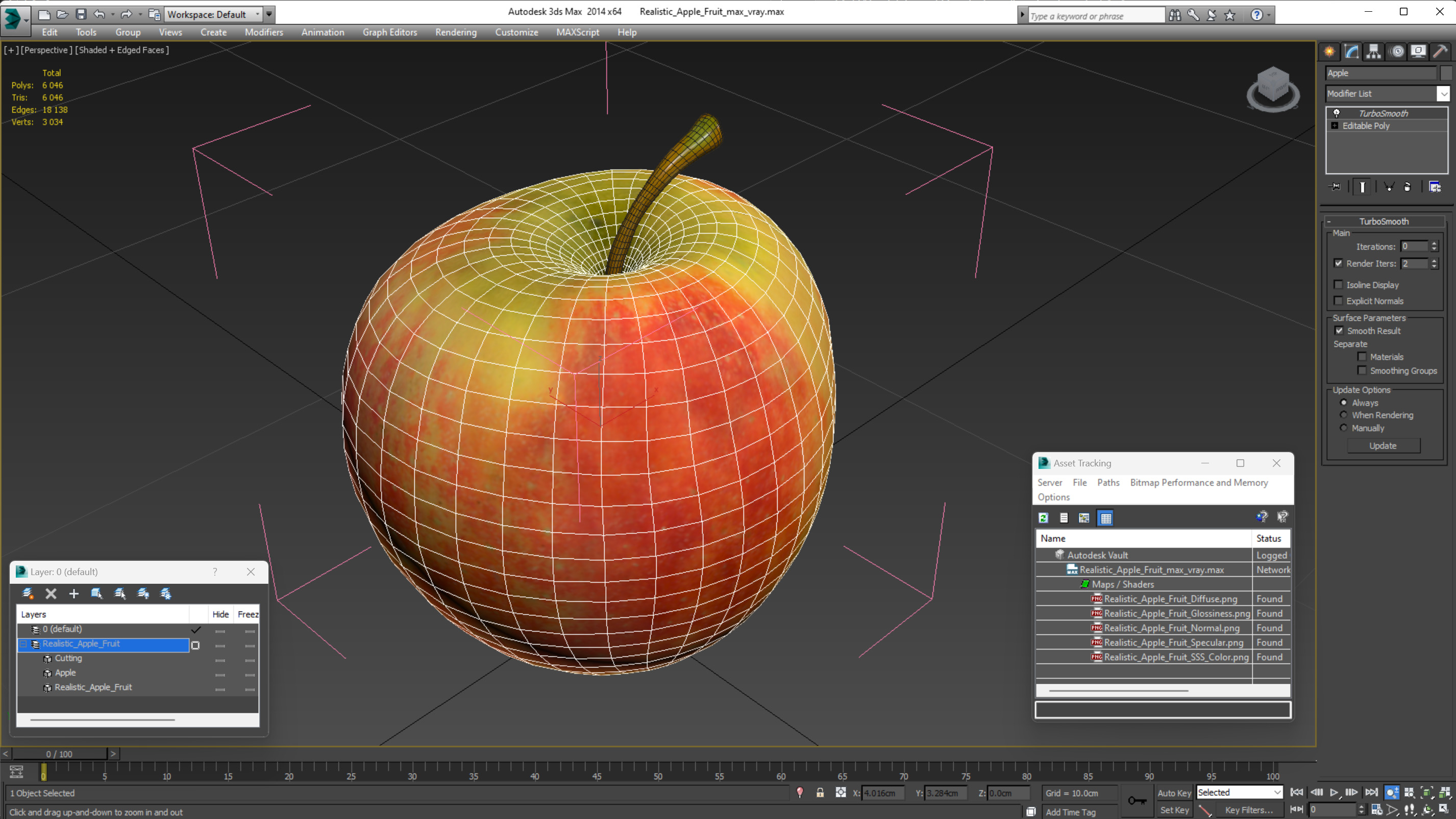3D Realistic Apple Fruit