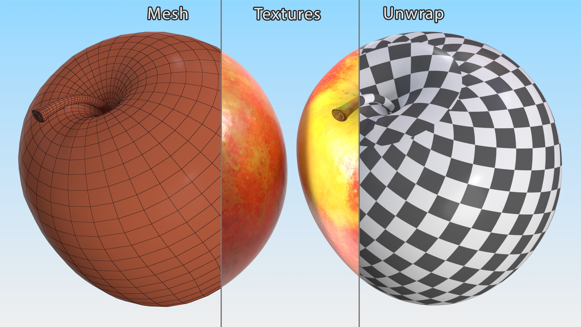 3D Realistic Apple Fruit