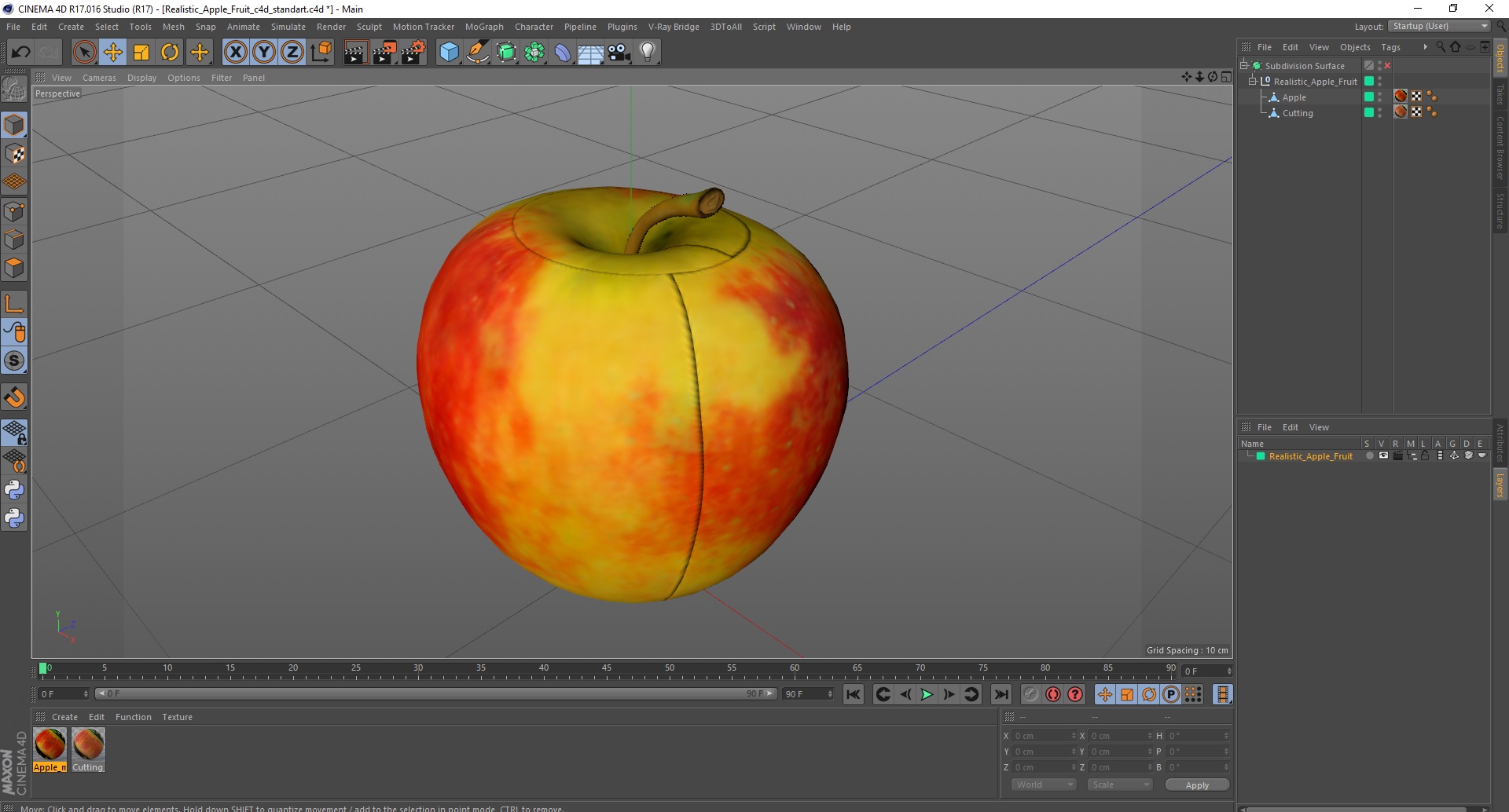 3D Realistic Apple Fruit