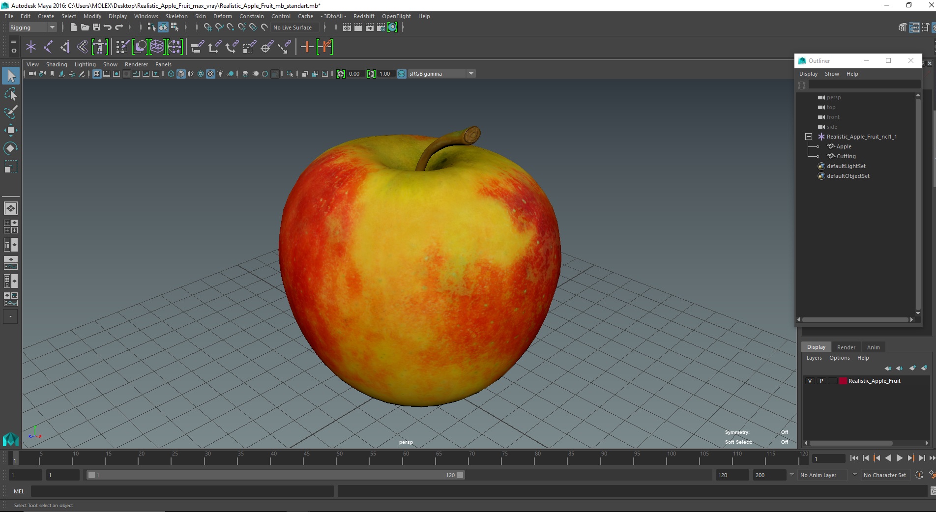 3D Realistic Apple Fruit