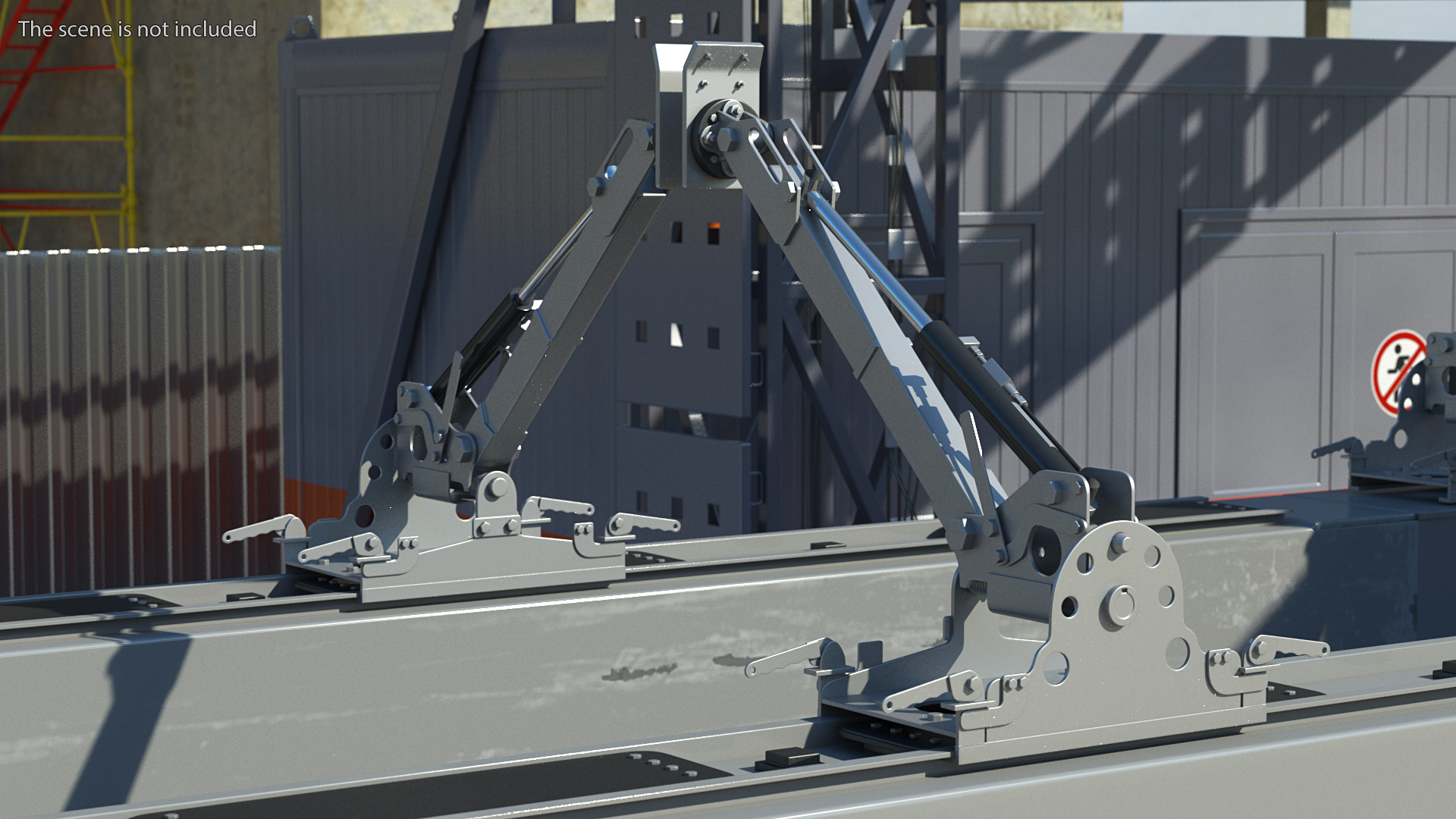 3D model Concrete Panel Semi Trailer Empty Rigged