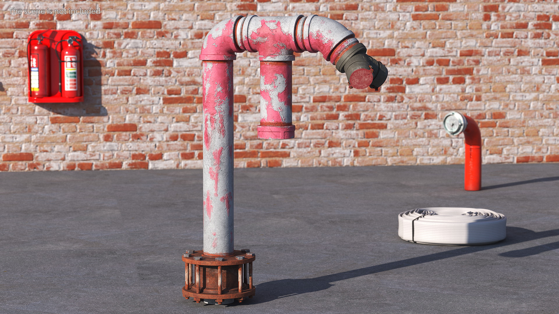 3D Old Double Pipe Fire Hydrant model