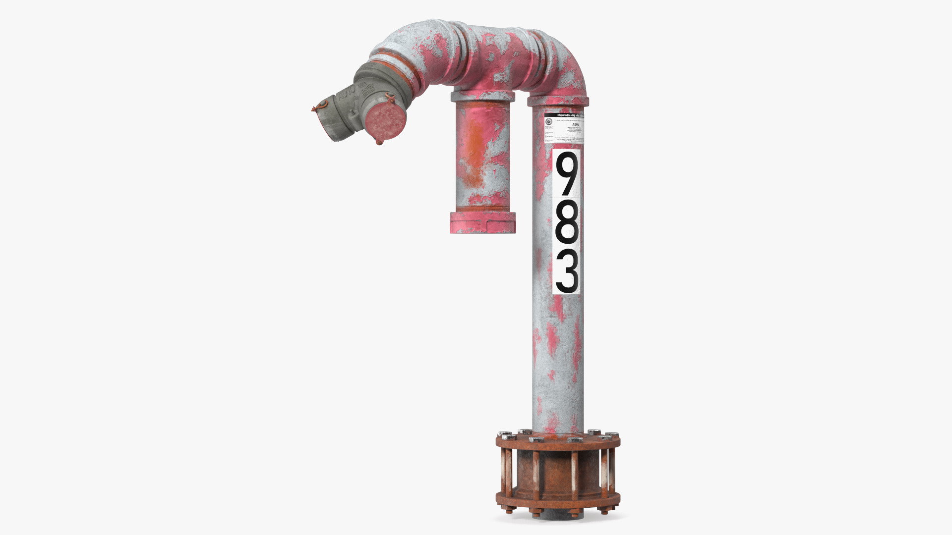 3D Old Double Pipe Fire Hydrant model