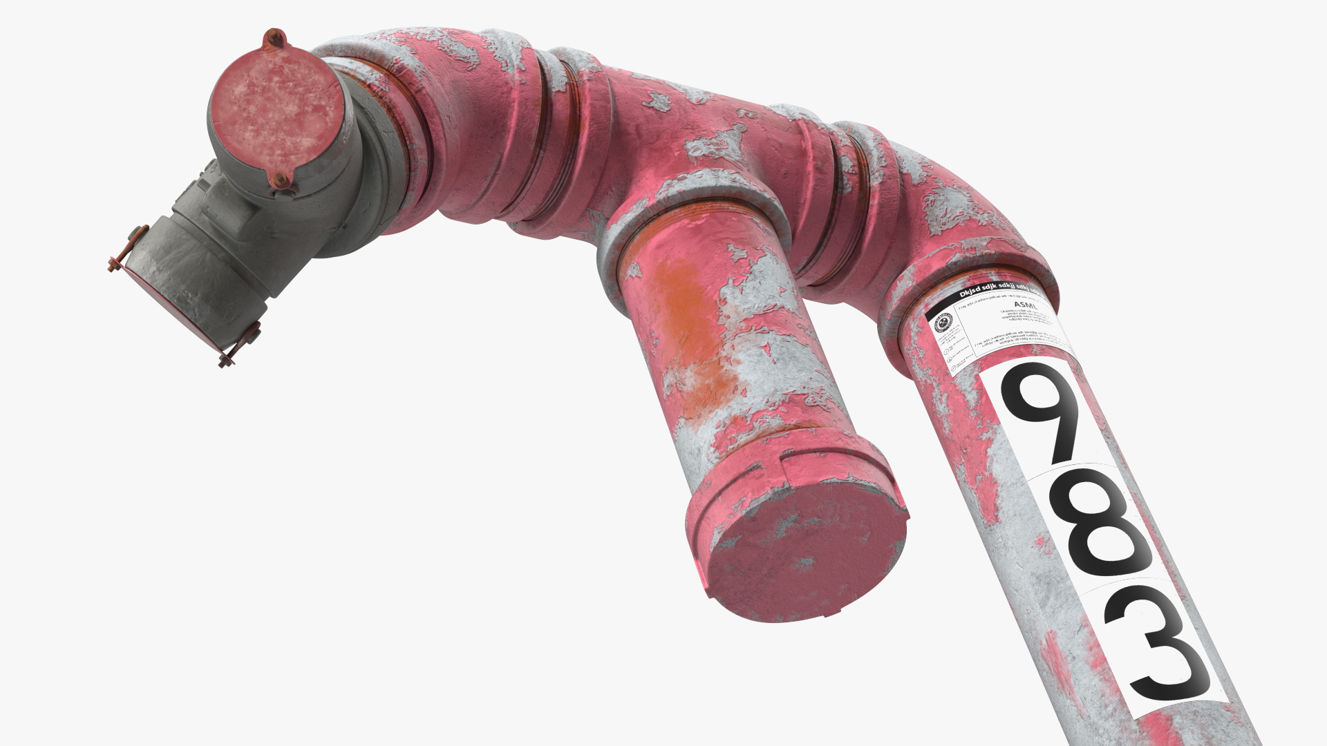 3D Old Double Pipe Fire Hydrant model