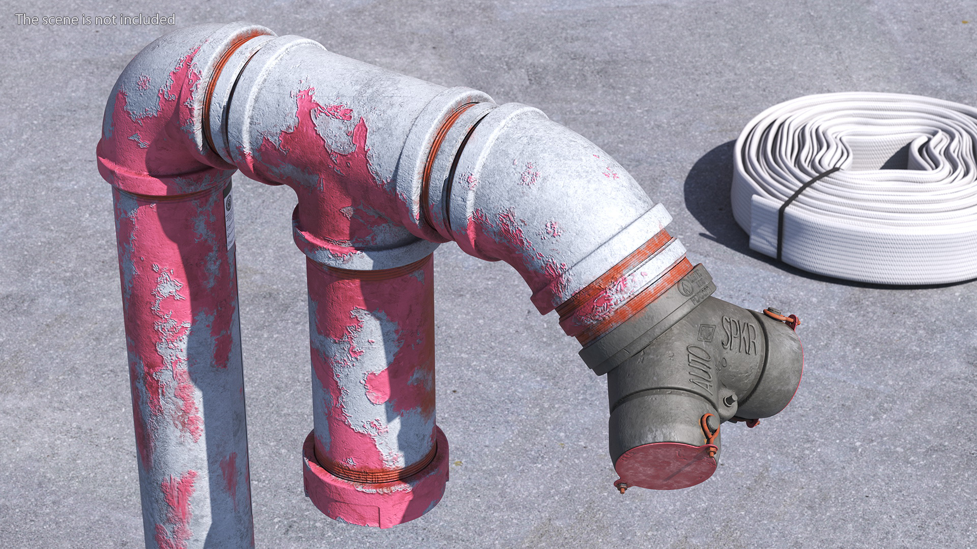 3D Old Double Pipe Fire Hydrant model