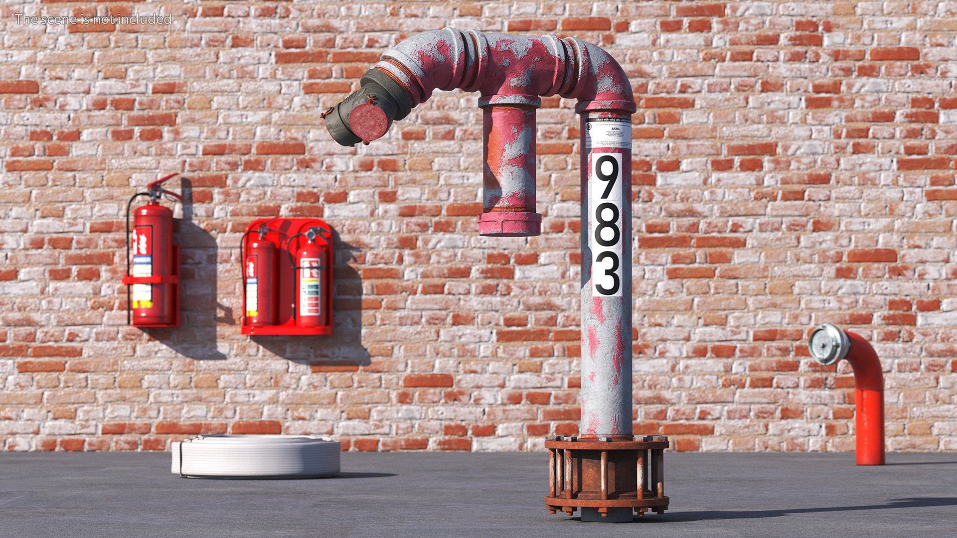 3D Old Double Pipe Fire Hydrant model