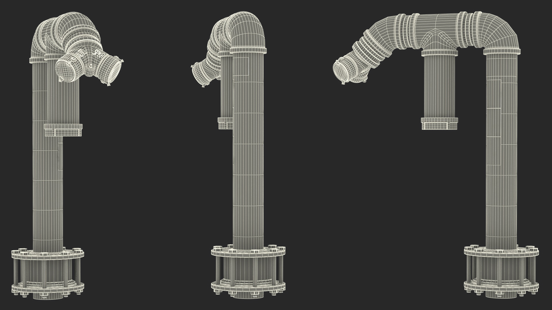 3D Old Double Pipe Fire Hydrant model